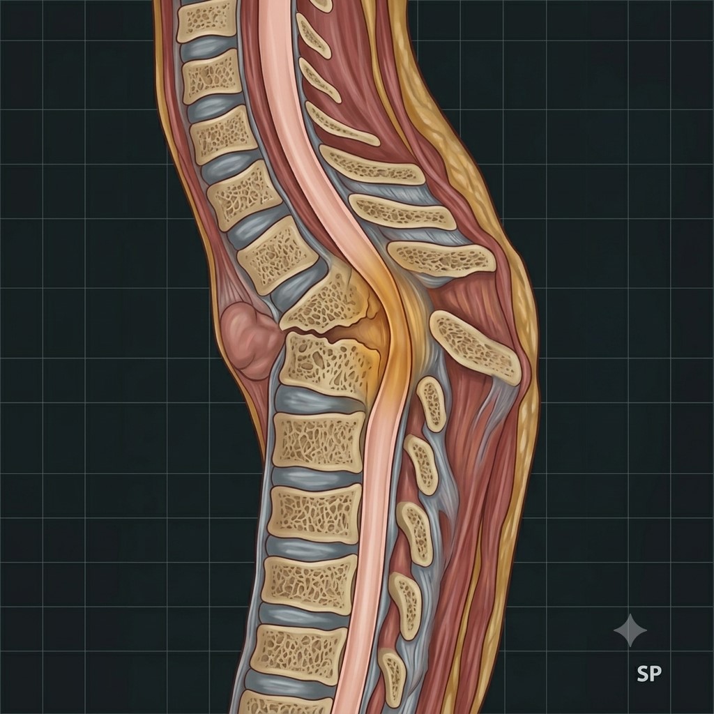Spinal infection (spondylodiscitis) illustration